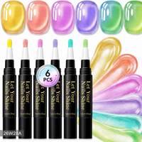6 Colors Cat Eye One-Step Gel Pens -B
